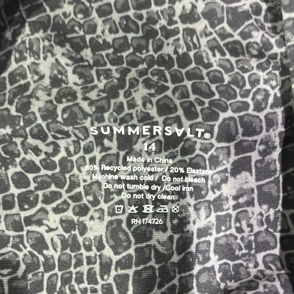 Summersalt The High Neck Midi Sports Bra Tank in Snake Print Gray Sz 14 - Picture 8 of 8